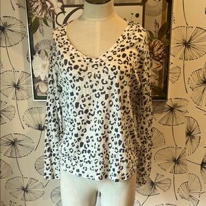 Rails S Leopard Print V-Neck Women's Top